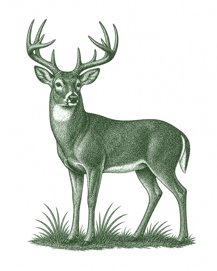 Whitetail buck illustration