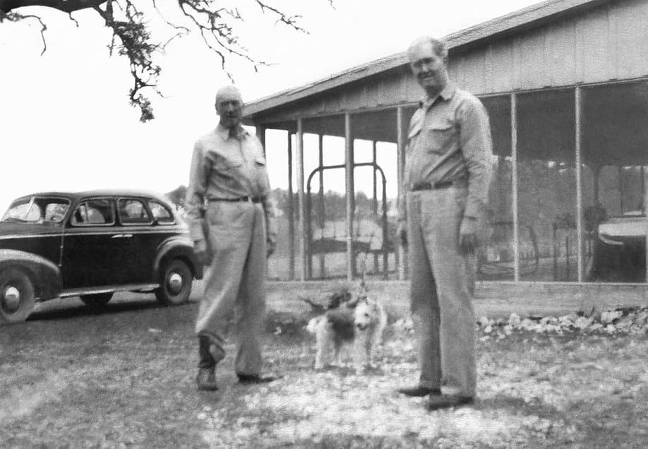 W. E. and M. E. Monteith at the Monteith Ranch, mid-20th century.